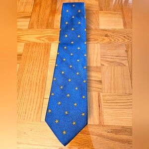 Ben Silver Blue with Gold Stars Silk Tie